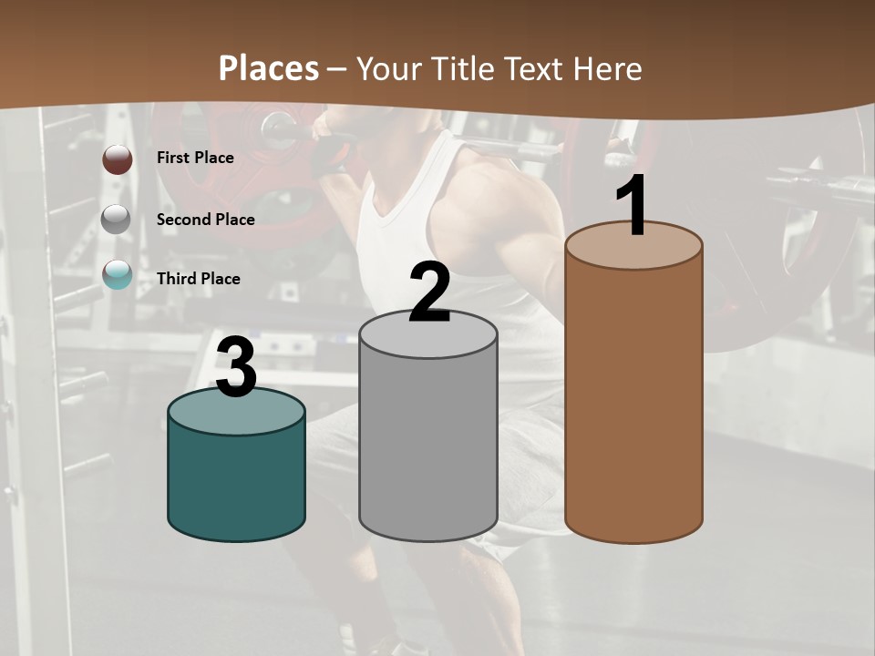 A Man Doing Squats With A Barbell In A Gym PowerPoint Template
