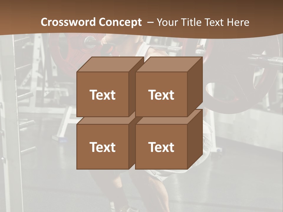 A Man Doing Squats With A Barbell In A Gym PowerPoint Template