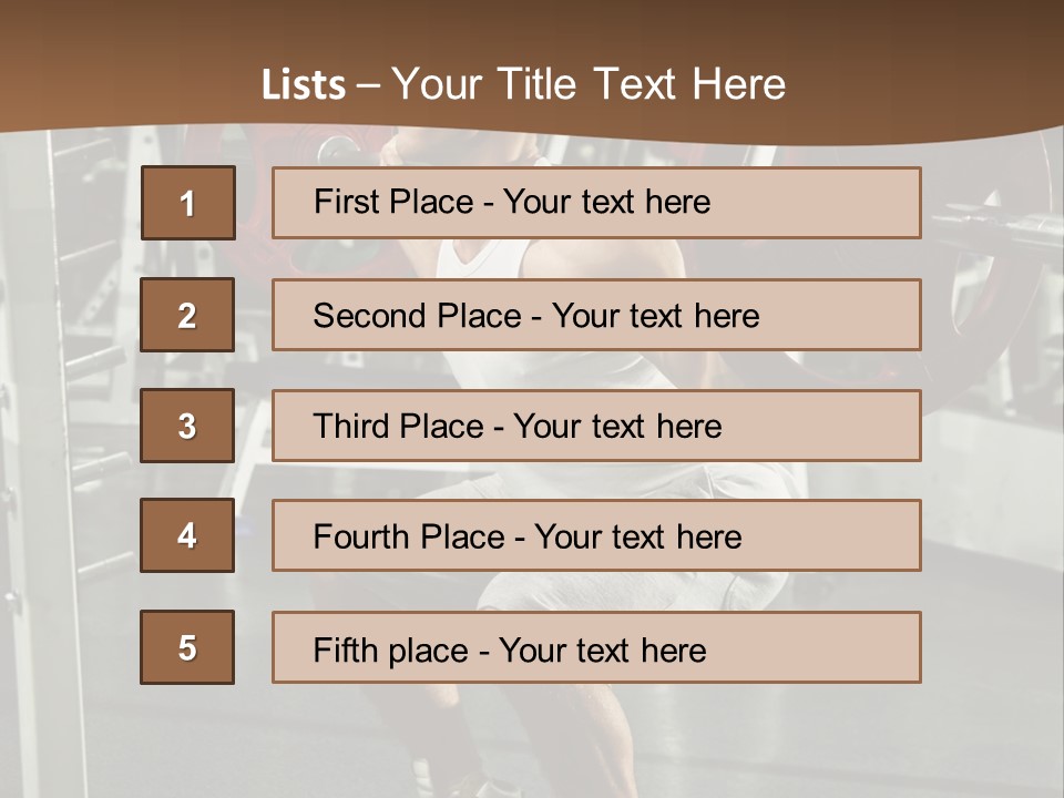 A Man Doing Squats With A Barbell In A Gym PowerPoint Template