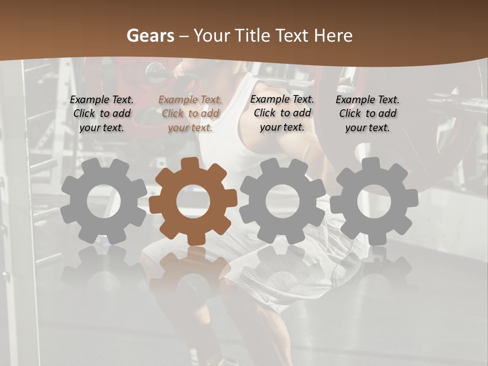 A Man Doing Squats With A Barbell In A Gym PowerPoint Template