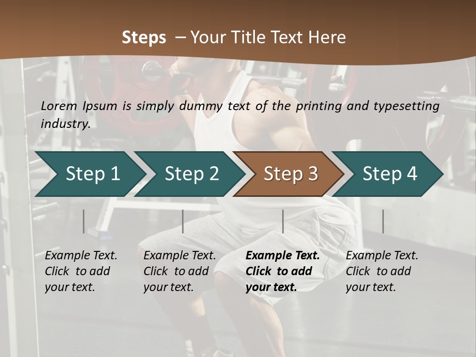 A Man Doing Squats With A Barbell In A Gym PowerPoint Template