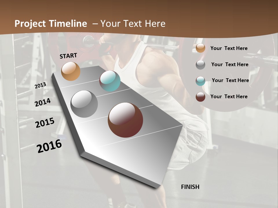 A Man Doing Squats With A Barbell In A Gym PowerPoint Template