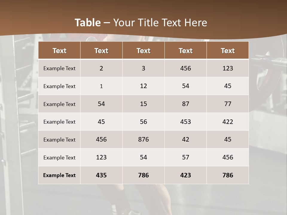 A Man Doing Squats With A Barbell In A Gym PowerPoint Template