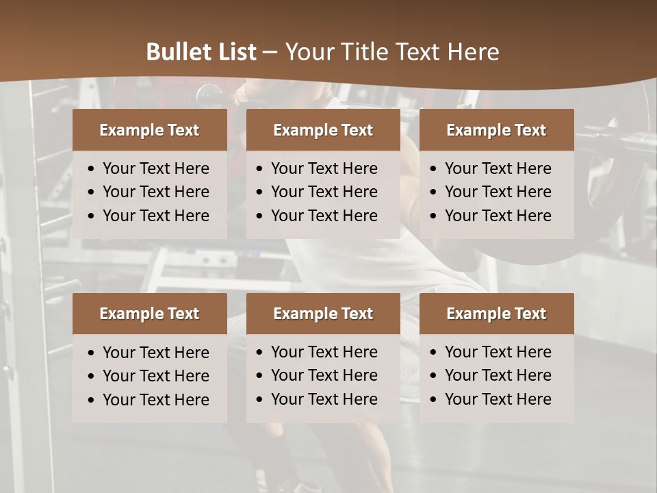A Man Doing Squats With A Barbell In A Gym PowerPoint Template
