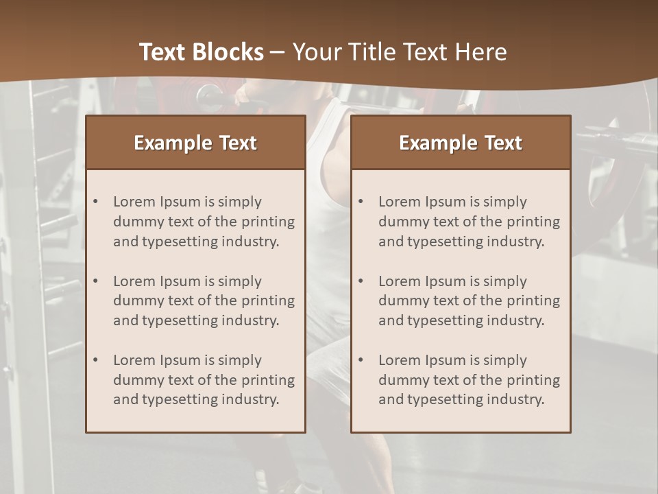 A Man Doing Squats With A Barbell In A Gym PowerPoint Template