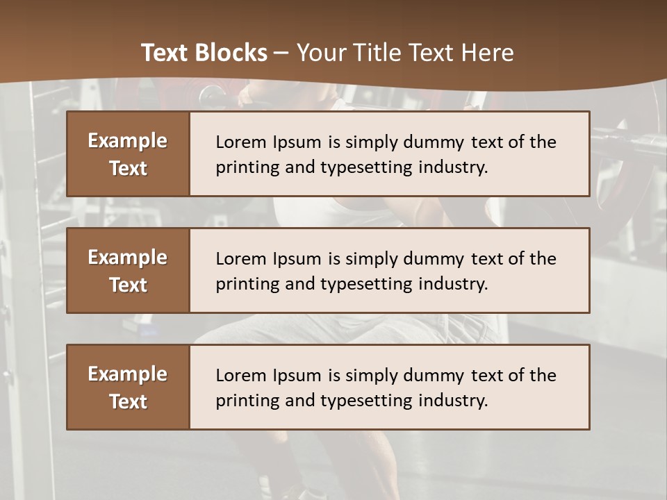 A Man Doing Squats With A Barbell In A Gym PowerPoint Template
