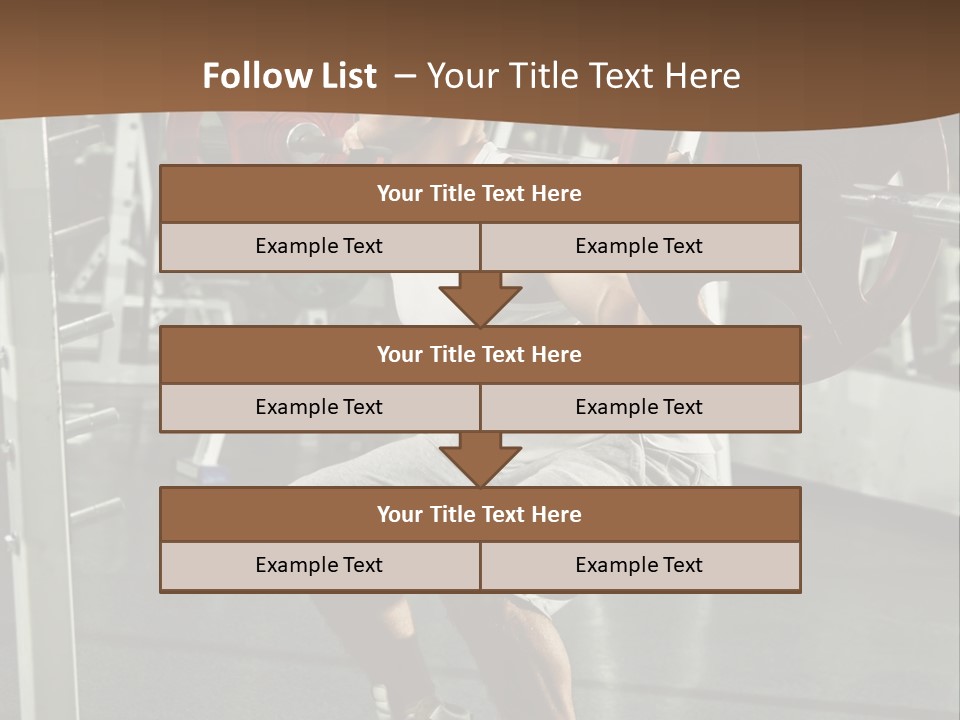A Man Doing Squats With A Barbell In A Gym PowerPoint Template