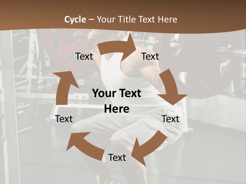 A Man Doing Squats With A Barbell In A Gym PowerPoint Template