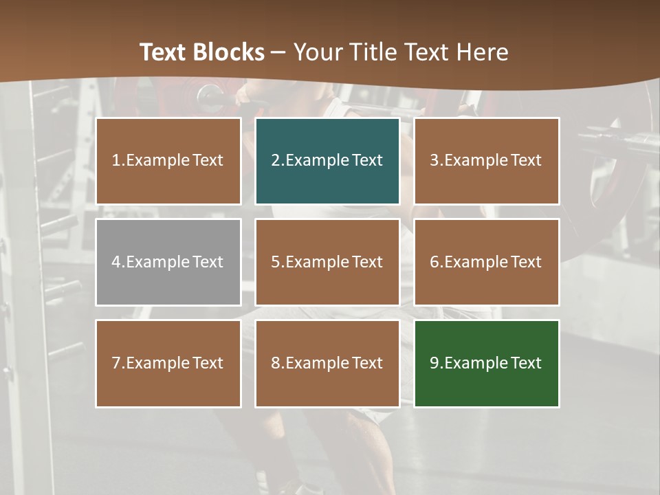 A Man Doing Squats With A Barbell In A Gym PowerPoint Template