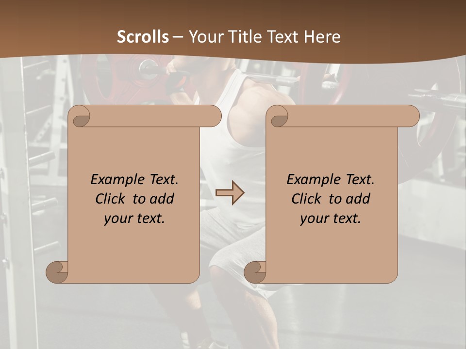 A Man Doing Squats With A Barbell In A Gym PowerPoint Template