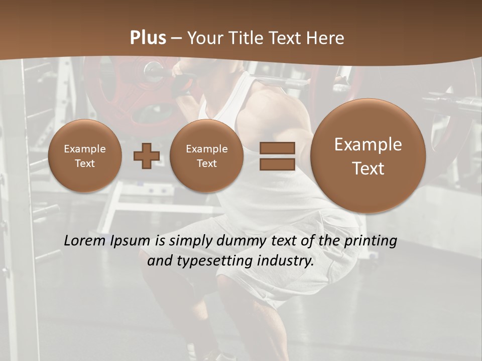 A Man Doing Squats With A Barbell In A Gym PowerPoint Template