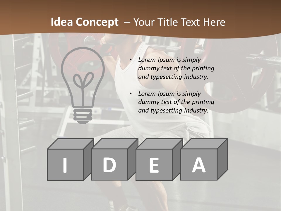 A Man Doing Squats With A Barbell In A Gym PowerPoint Template