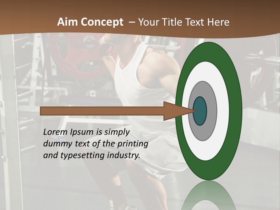A Man Doing Squats With A Barbell In A Gym PowerPoint Template