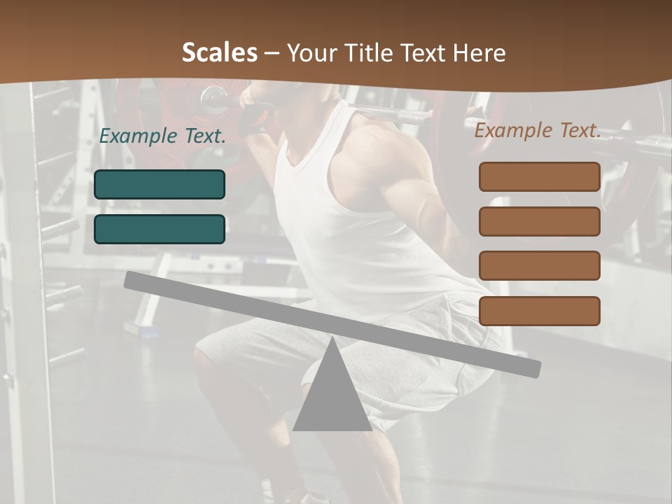 A Man Doing Squats With A Barbell In A Gym PowerPoint Template