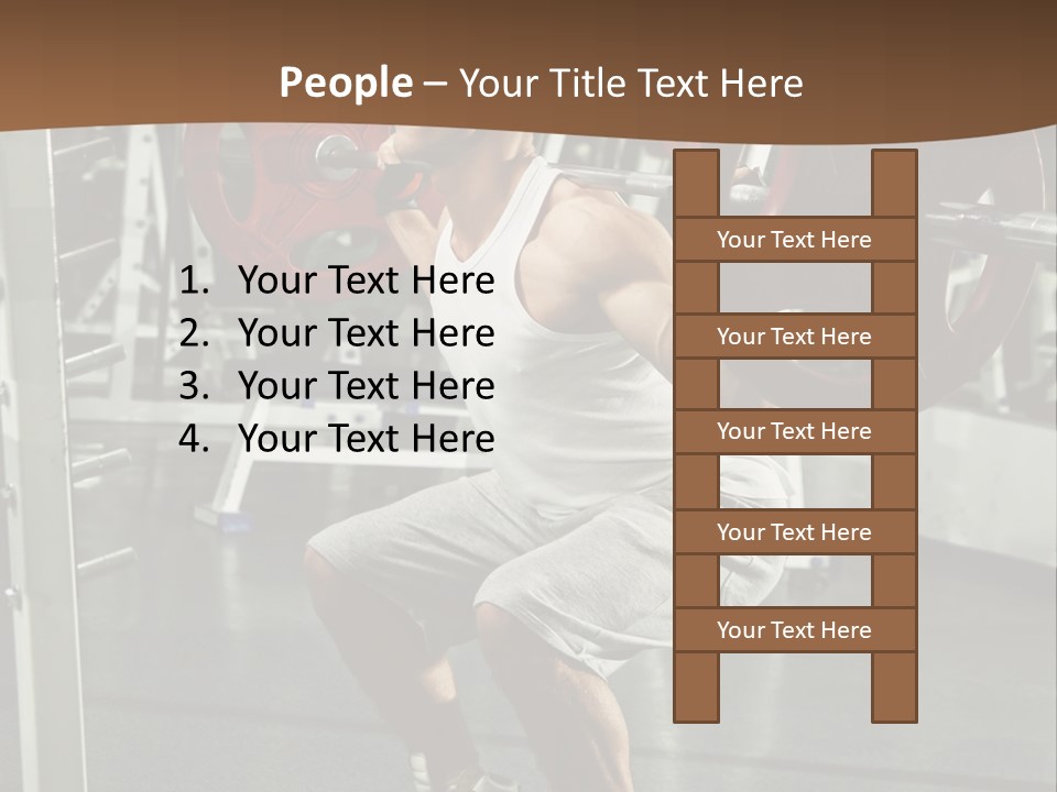 A Man Doing Squats With A Barbell In A Gym PowerPoint Template