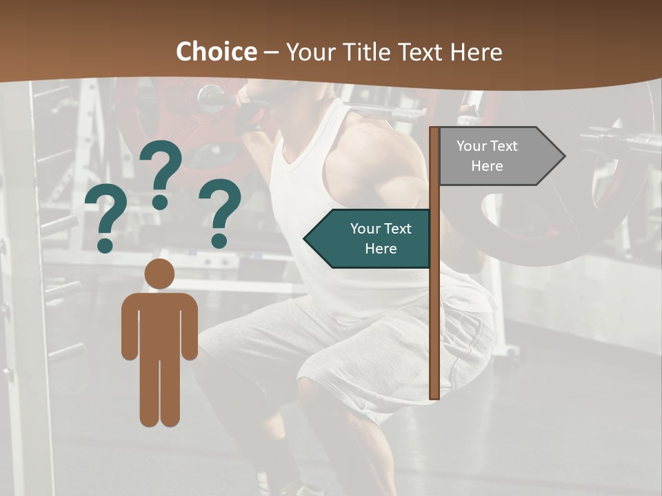A Man Doing Squats With A Barbell In A Gym PowerPoint Template