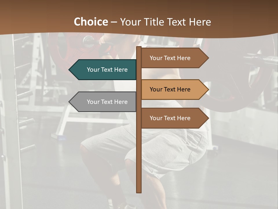 A Man Doing Squats With A Barbell In A Gym PowerPoint Template