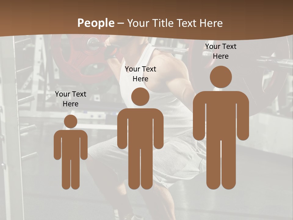 A Man Doing Squats With A Barbell In A Gym PowerPoint Template