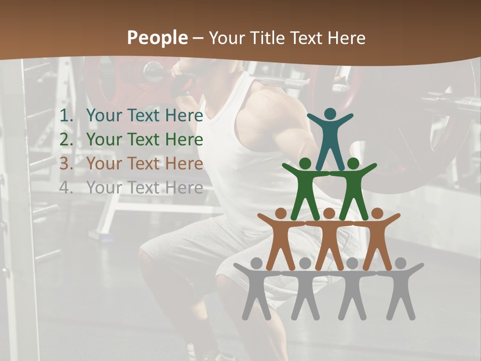 A Man Doing Squats With A Barbell In A Gym PowerPoint Template