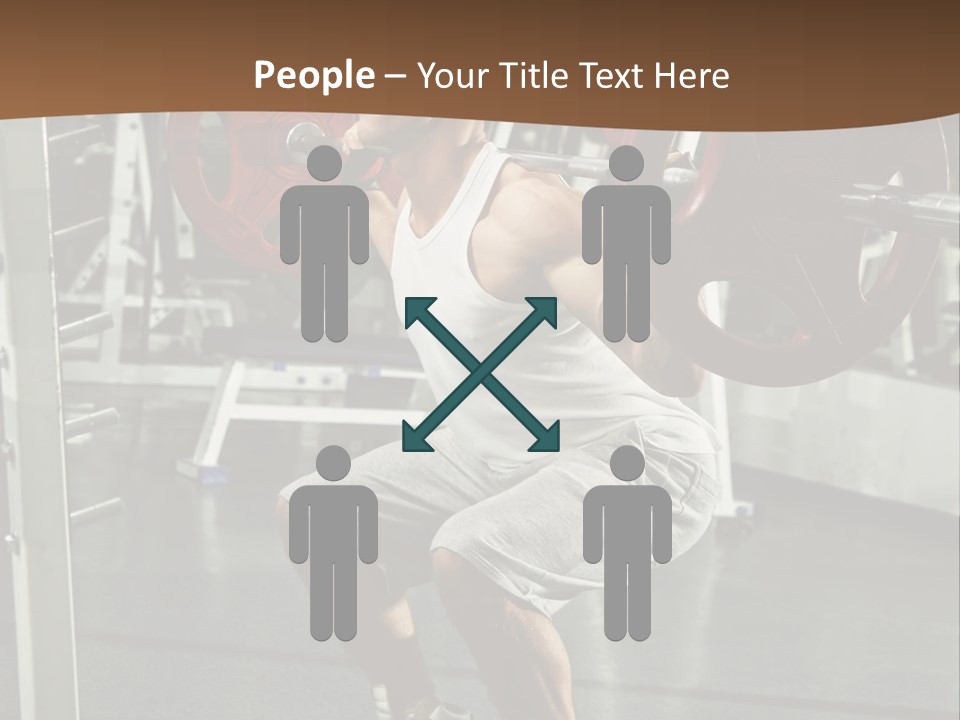 A Man Doing Squats With A Barbell In A Gym PowerPoint Template