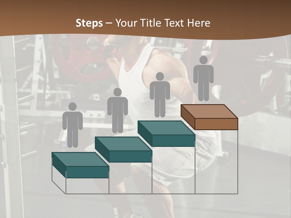 A Man Doing Squats With A Barbell In A Gym PowerPoint Template