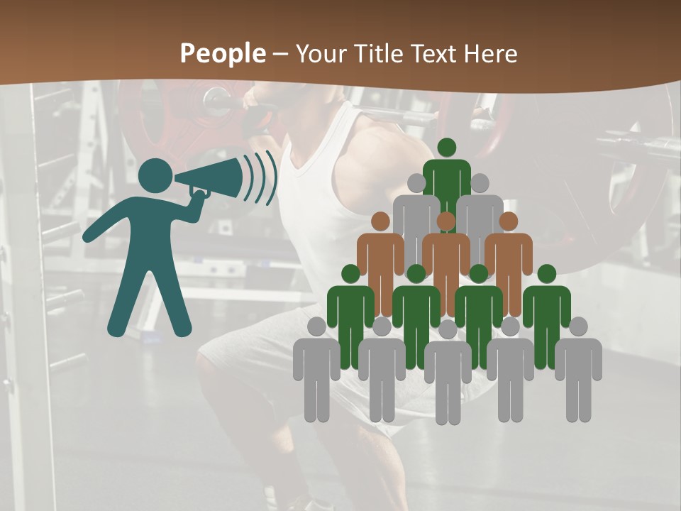 A Man Doing Squats With A Barbell In A Gym PowerPoint Template