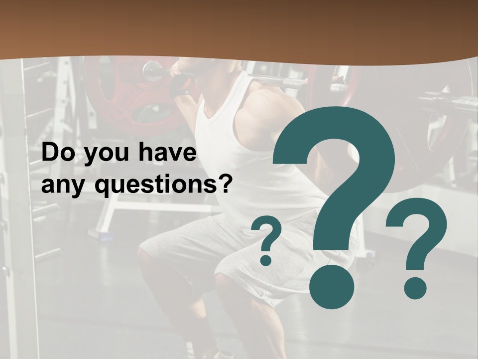 A Man Doing Squats With A Barbell In A Gym PowerPoint Template
