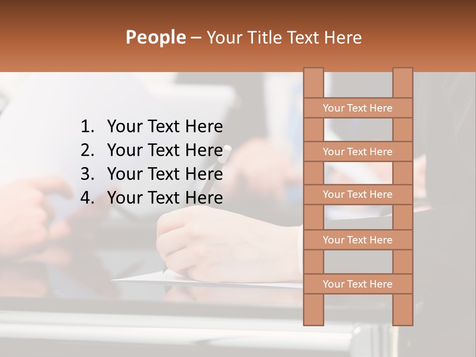 A Group Of People Writing On A Piece Of Paper PowerPoint Template