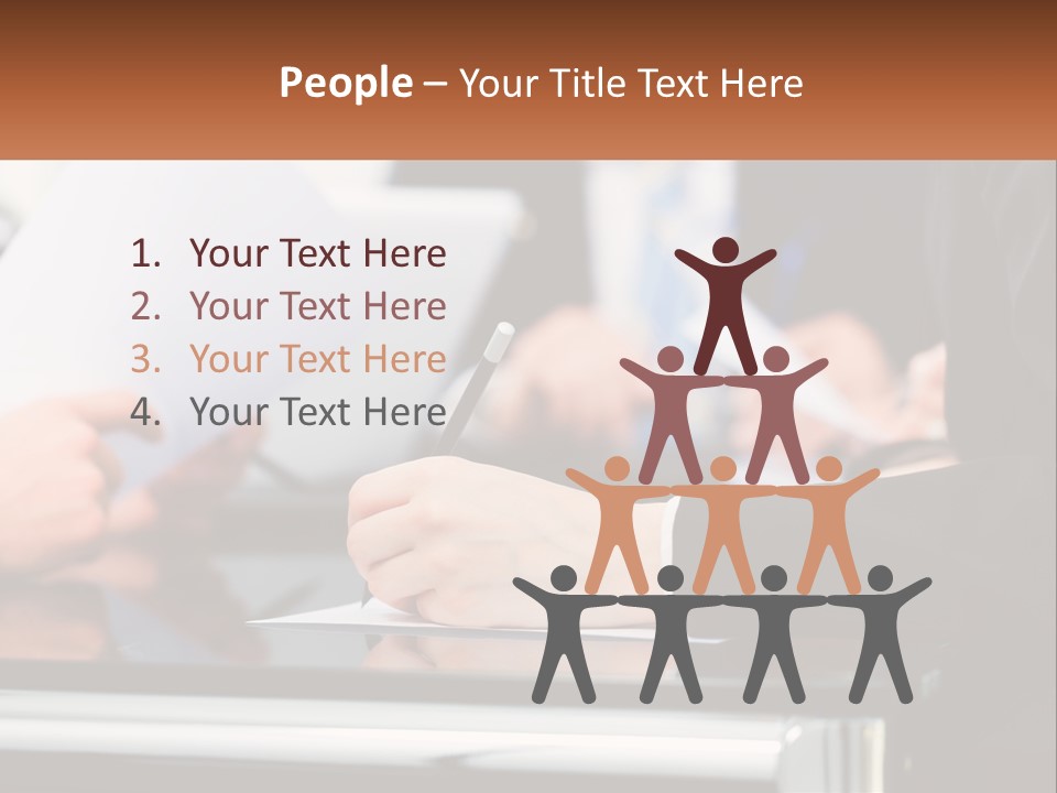 A Group Of People Writing On A Piece Of Paper PowerPoint Template