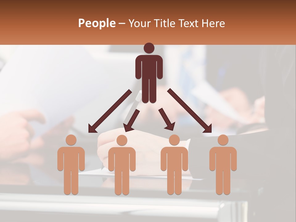 A Group Of People Writing On A Piece Of Paper PowerPoint Template