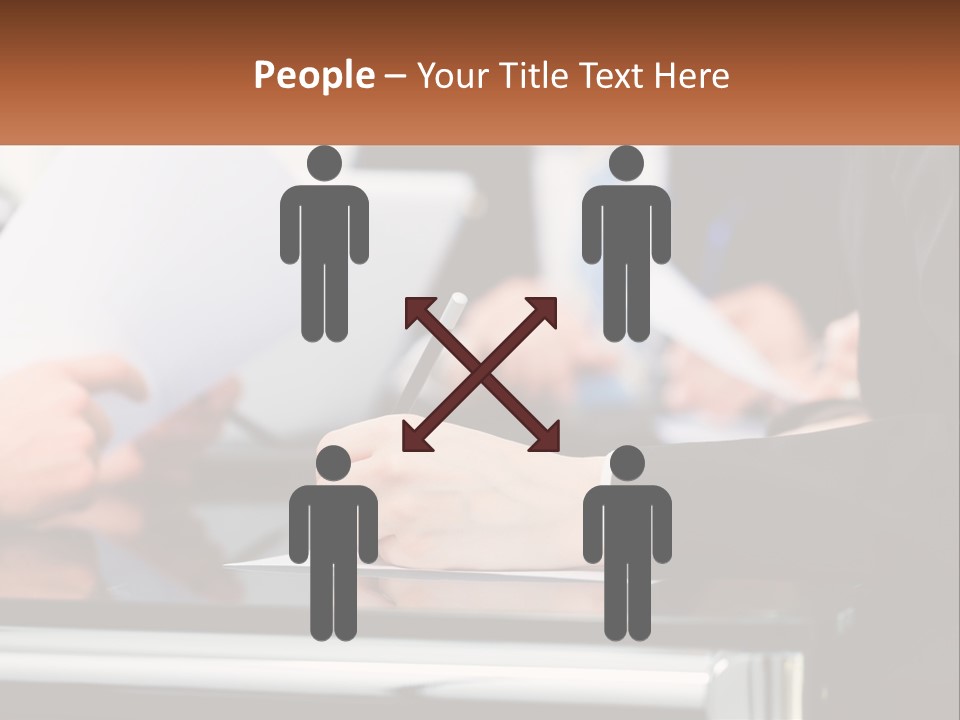 A Group Of People Writing On A Piece Of Paper PowerPoint Template