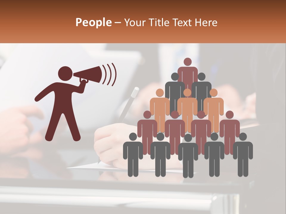 A Group Of People Writing On A Piece Of Paper PowerPoint Template