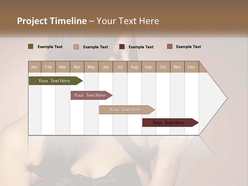 A Woman With Long Brown Hair Is Holding A Piece Of Hair PowerPoint Template