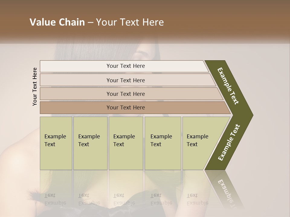 A Woman With Long Brown Hair Is Holding A Piece Of Hair PowerPoint Template