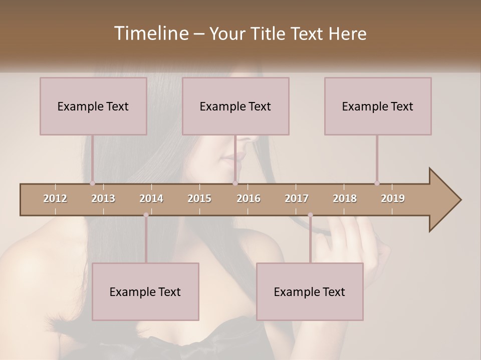 A Woman With Long Brown Hair Is Holding A Piece Of Hair PowerPoint Template