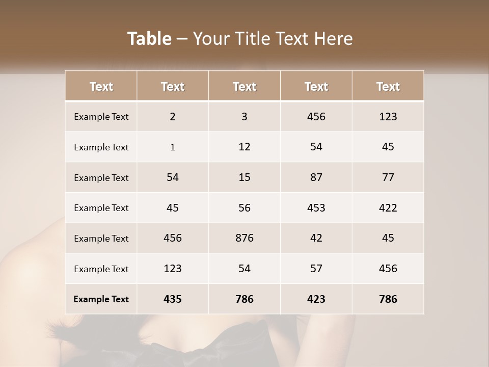 A Woman With Long Brown Hair Is Holding A Piece Of Hair PowerPoint Template