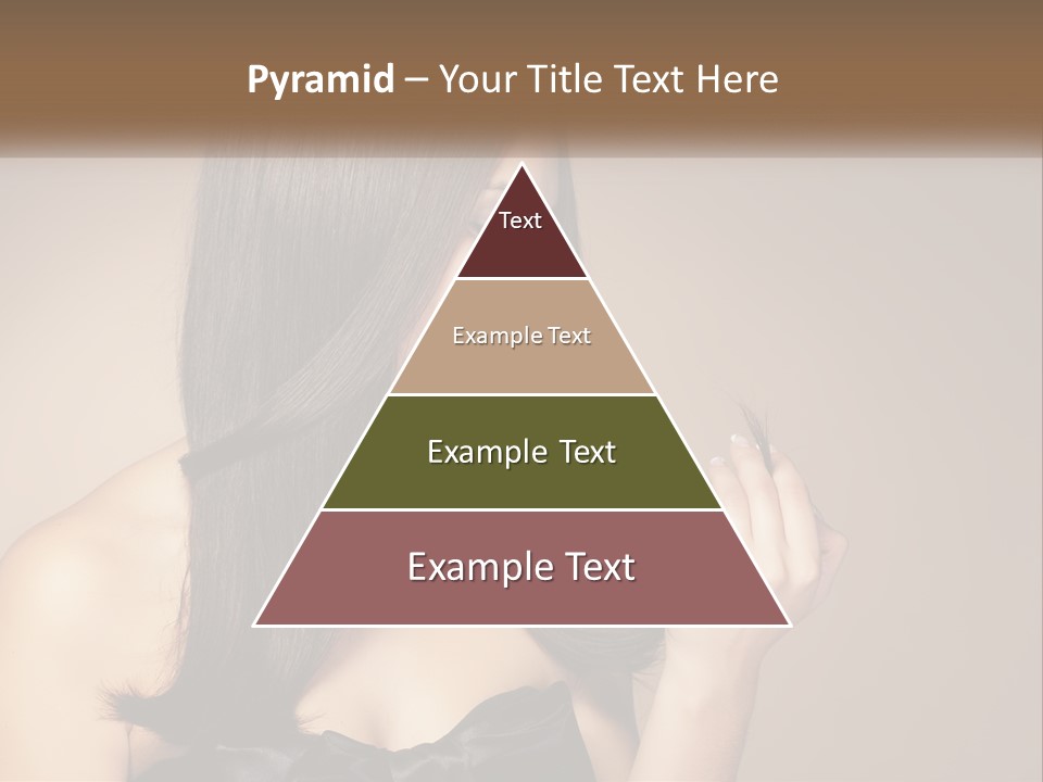 A Woman With Long Brown Hair Is Holding A Piece Of Hair PowerPoint Template