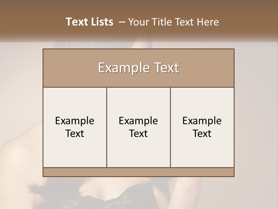 A Woman With Long Brown Hair Is Holding A Piece Of Hair PowerPoint Template