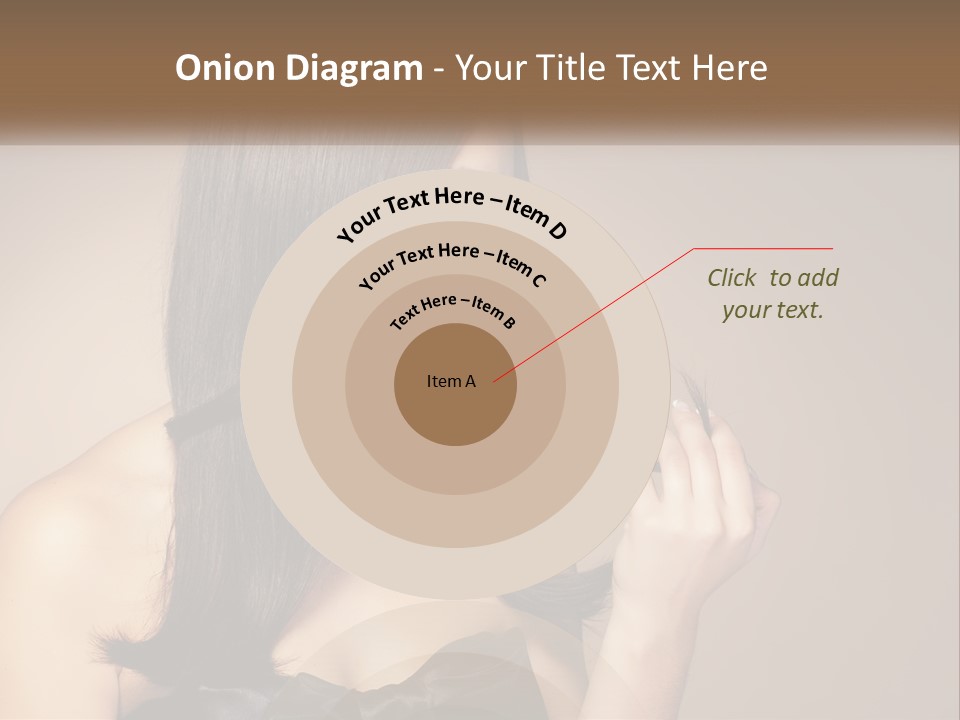 A Woman With Long Brown Hair Is Holding A Piece Of Hair PowerPoint Template