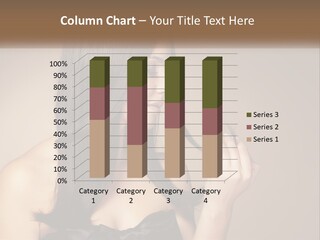 A Woman With Long Brown Hair Is Holding A Piece Of Hair PowerPoint Template