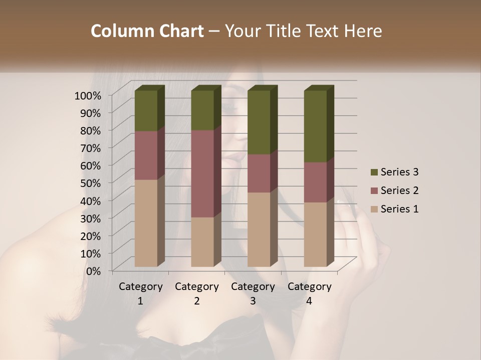 A Woman With Long Brown Hair Is Holding A Piece Of Hair PowerPoint Template