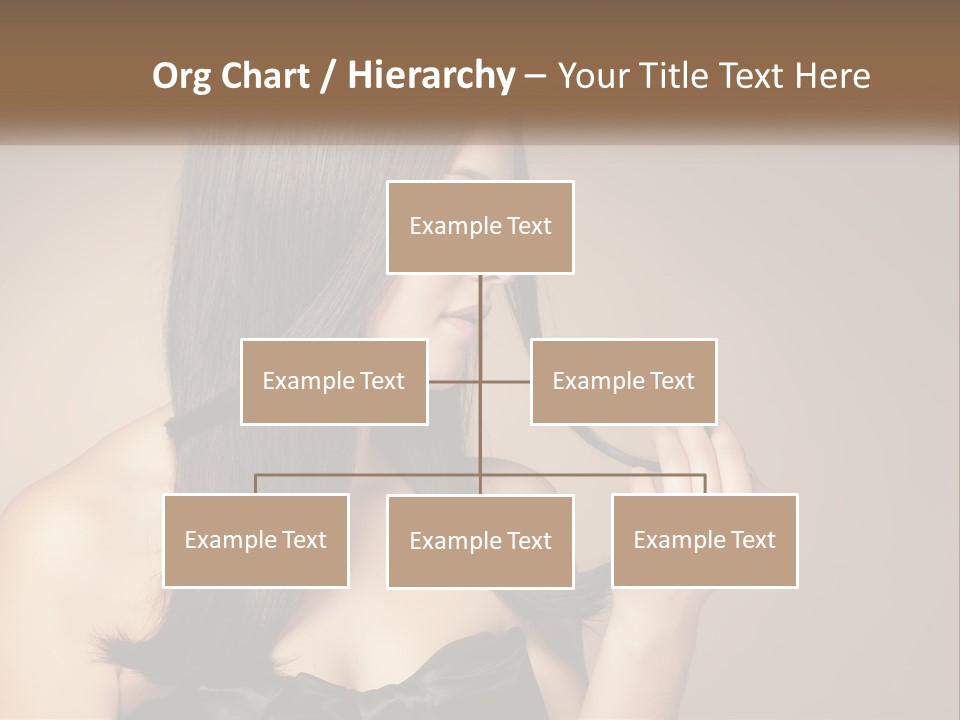 A Woman With Long Brown Hair Is Holding A Piece Of Hair PowerPoint Template