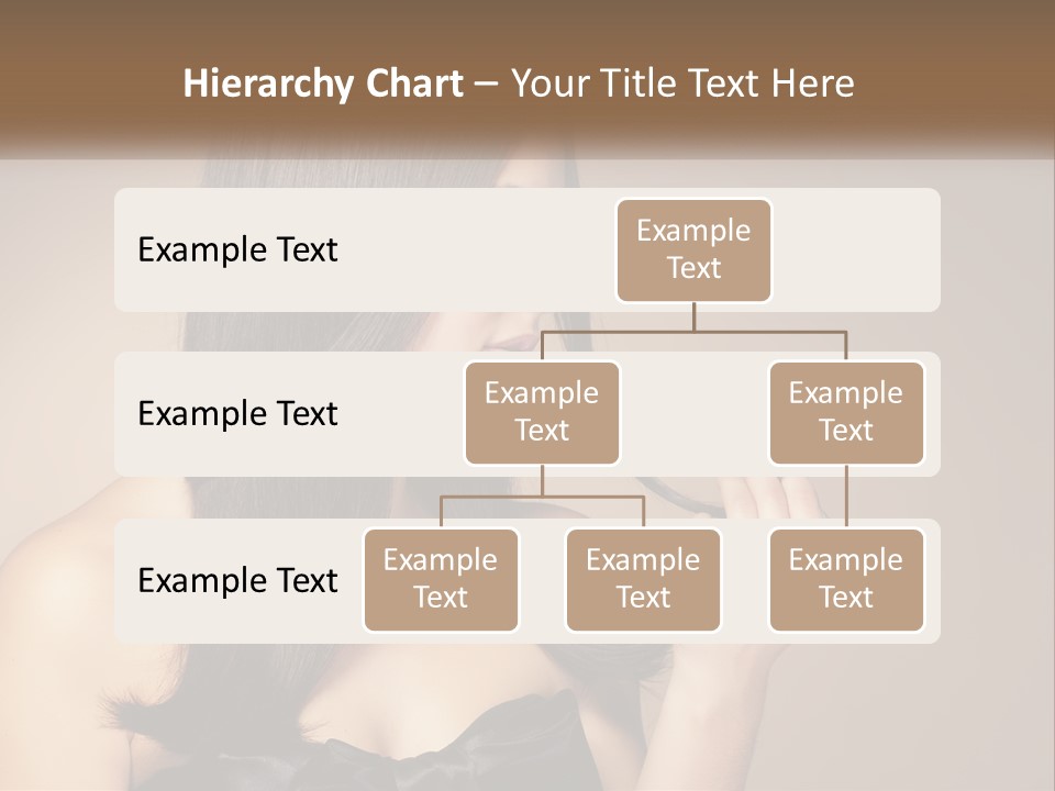 A Woman With Long Brown Hair Is Holding A Piece Of Hair PowerPoint Template