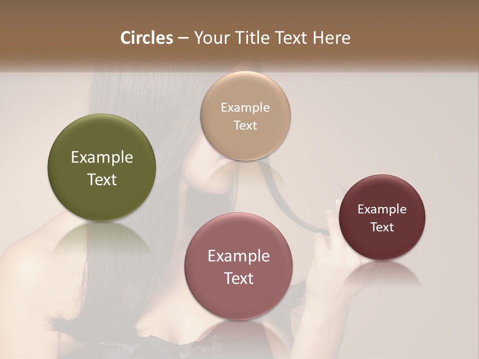 A Woman With Long Brown Hair Is Holding A Piece Of Hair PowerPoint Template