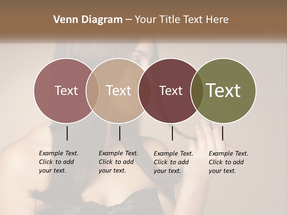 A Woman With Long Brown Hair Is Holding A Piece Of Hair PowerPoint Template