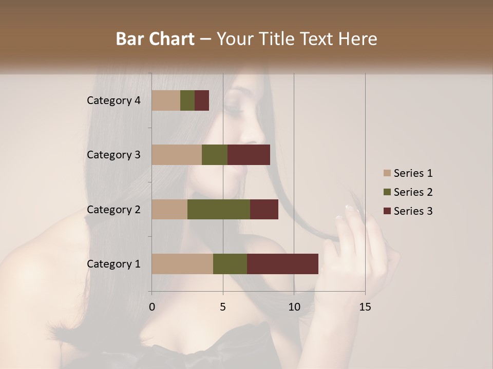 A Woman With Long Brown Hair Is Holding A Piece Of Hair PowerPoint Template