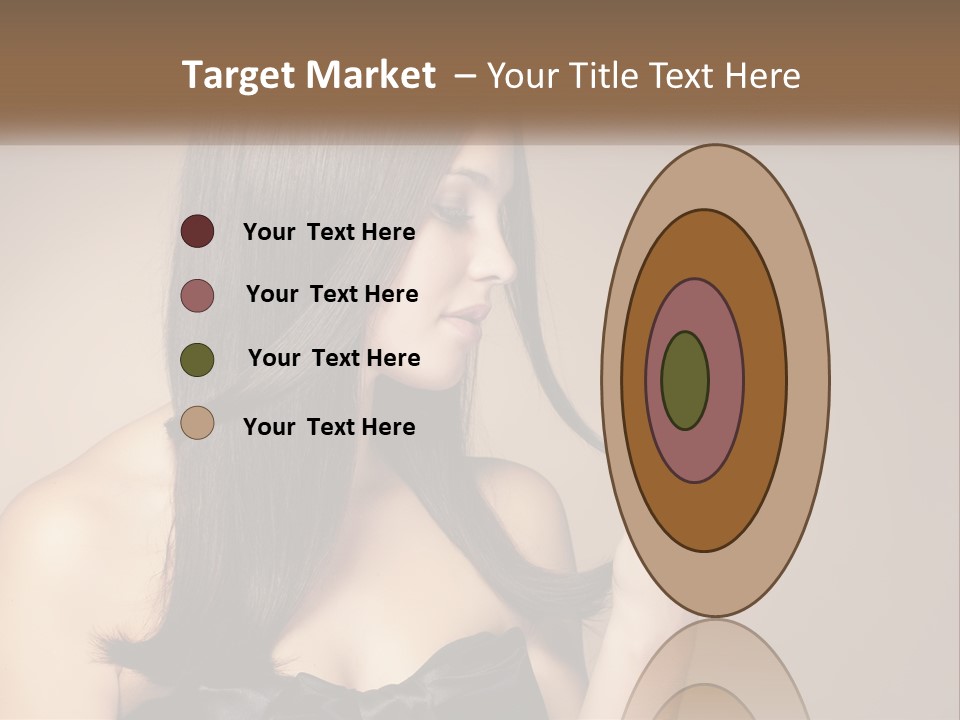 A Woman With Long Brown Hair Is Holding A Piece Of Hair PowerPoint Template