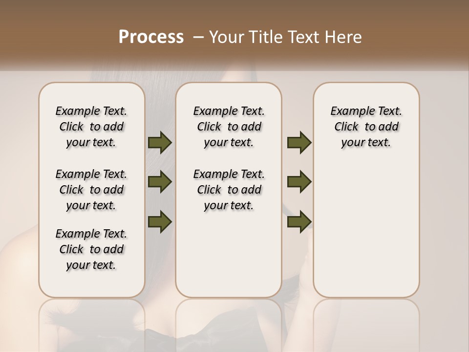 A Woman With Long Brown Hair Is Holding A Piece Of Hair PowerPoint Template