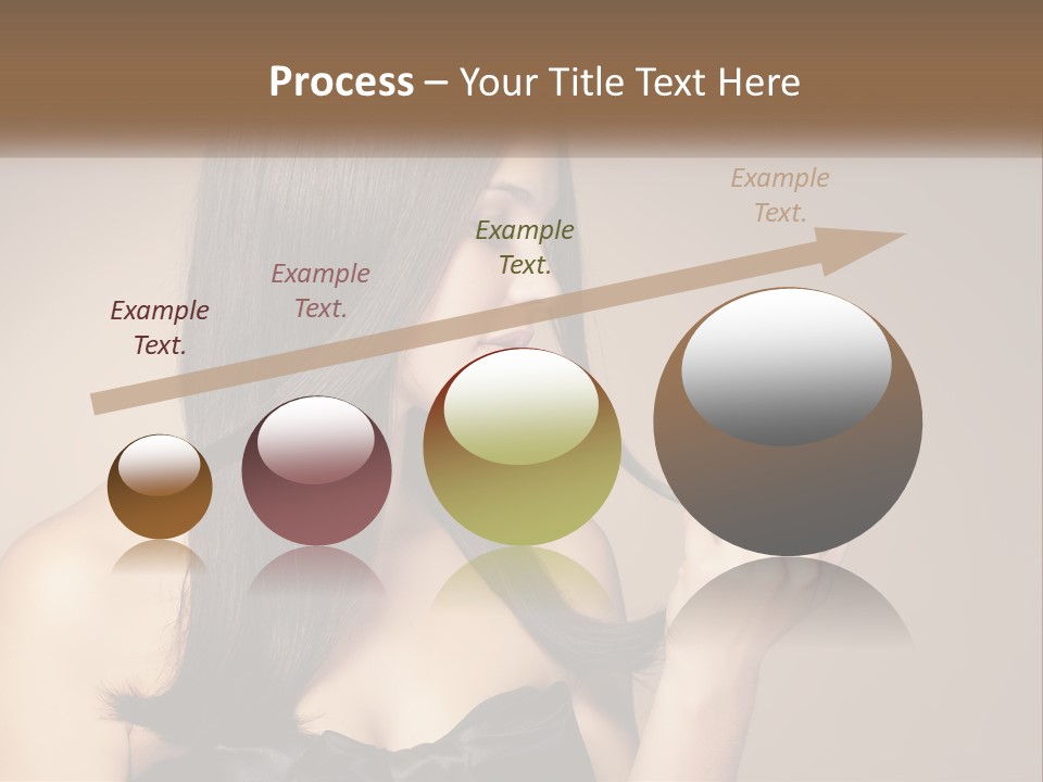 A Woman With Long Brown Hair Is Holding A Piece Of Hair PowerPoint Template