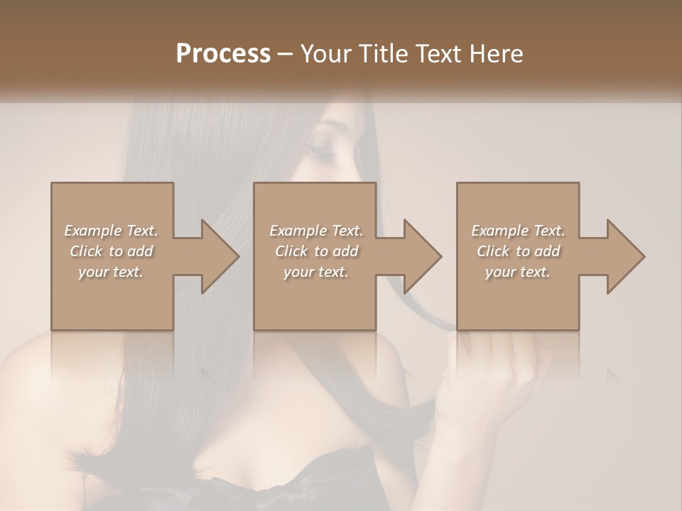 A Woman With Long Brown Hair Is Holding A Piece Of Hair PowerPoint Template